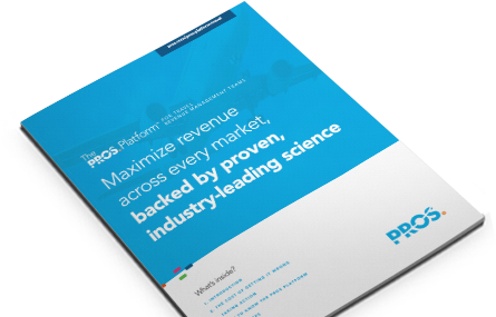 PROS Platform for Travel - airlines revenue management solution brief cover
